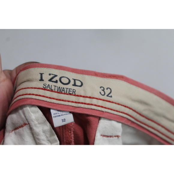 Izod Saltwater Men Pink Shorts Summer Beach Size 32 - Picture 2 of 9